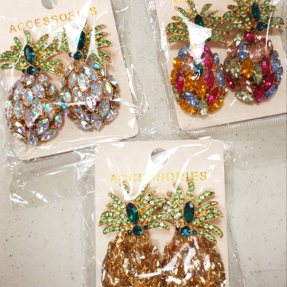 Tropical fruit pineapple earrings